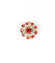 Rose Gold and Red Diamante 23mm or 36L Metal Button